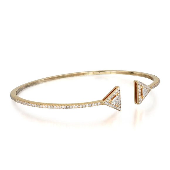 Messika 0.62Cttw Skinny Thea Diamond Open Bracelet 18K Yellow Gold Size: Medium - Picture 3 of 5